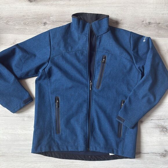 Columbia Ascender Softshell Front-zip Jacket‎ Fleece Lined Tech M blue Used - Picture 4 of 10